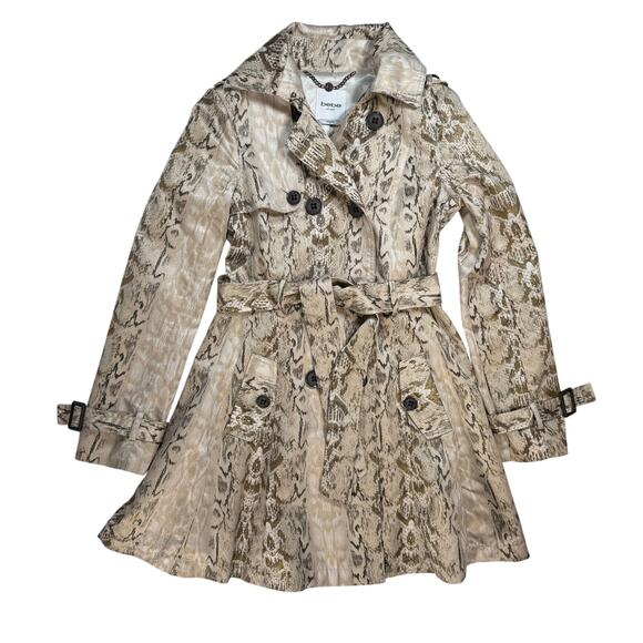 bebe Jackets & Blazers - Y2K Bebe Snake Print Lace Up Back Corset Trench Coat Jacket Women's XS MINT